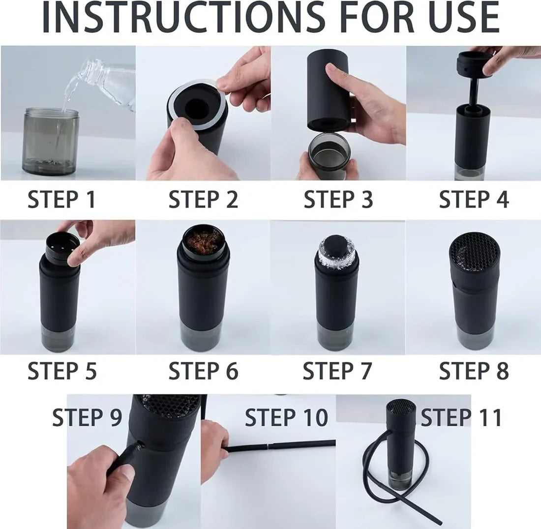 طقم كوب شيشة محمول مع حماية معدنية | Portable Car Hookah for Travel, Hookah set with Everything